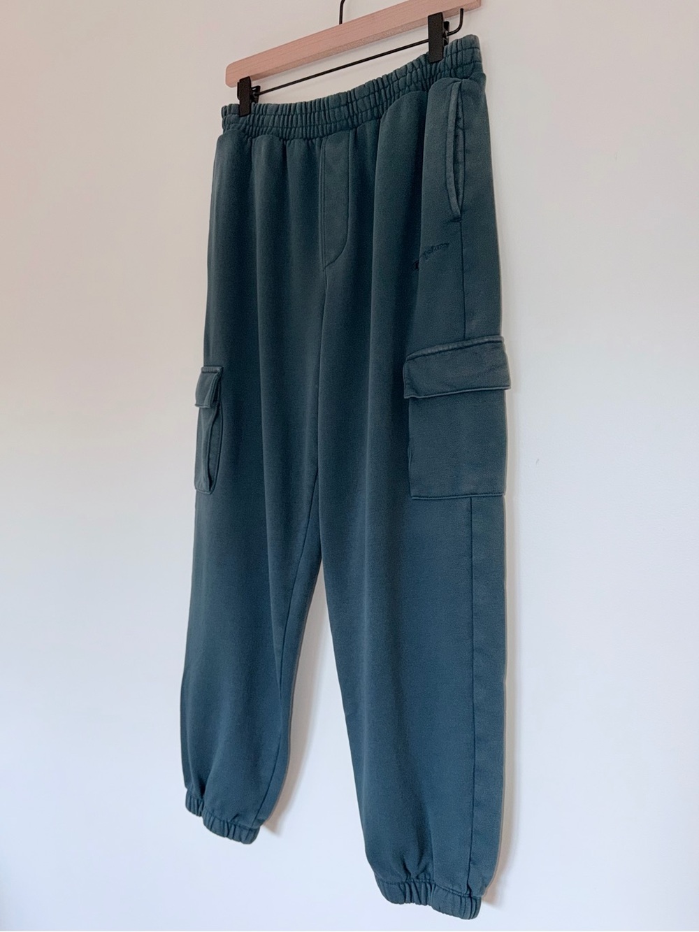 Women’s Champion Washed Teal Green Cargo Jogger Sweatpants